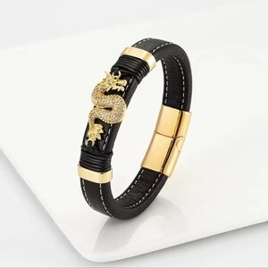 Gold and Black Men's Bracelet Collection
